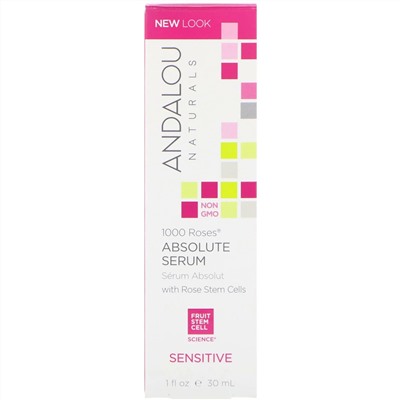 Andalou Naturals, Абсолютная сыворотка, 1000 роз, для чувствительной кожи, 1 жидкая унция (30 мл)