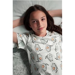 Хлопковая пижама для девочки с шортами Happyfox