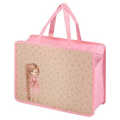 Папка пластиковая для тетрадей А4 на молнии с ручками "ДЕВОЧКА С КОСОЙ" 72347 Феникс