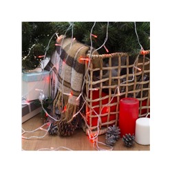 Гирлянда «Нить» 5 м, IP20, прозрачная нить, 50 LED, 8 режимов, 220 В, свечение красное