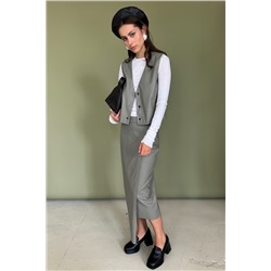 Юбка эко-кожа  ECO040/01/Оливка