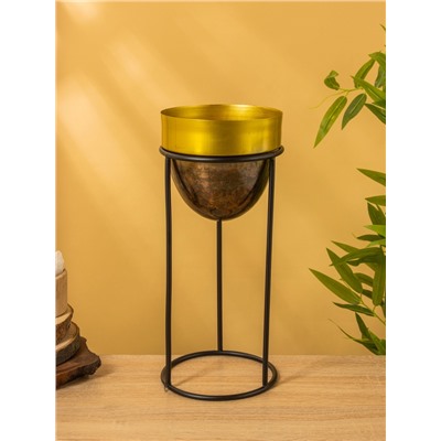 Кашпо на подставке «Золотое руно», 16.5×16.5×35.5 см, железо