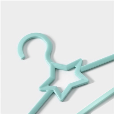 Плечики - вешалки для одежды Доляна «Звезда», 26.5×13.5 см, 6 шт., детские, голубые