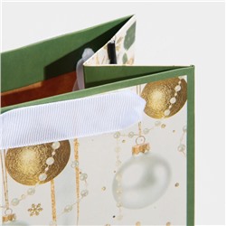 Пакет новогодний подарочный под бутылку «С Новым годом», 13×35×10 см