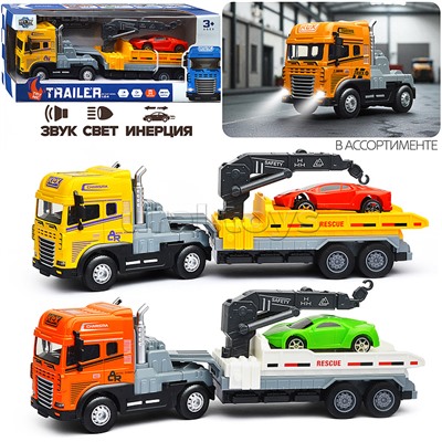 Машина "Кран эвакуатор" (свет, звук) в коробке