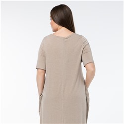 Платье, трикотаж, бежевый