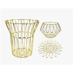 Удивительная Фруктовница металлическая складная ваза для фруктов золото