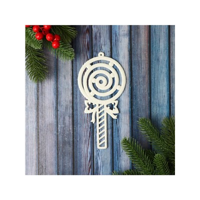 Ёлочная игрушка «Леденец люкс» 9.5×19 см, белый