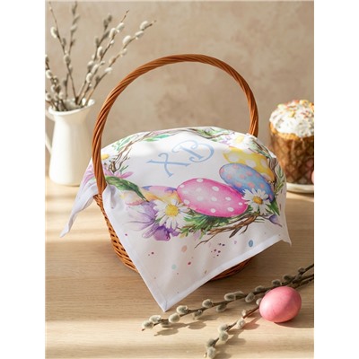 Салфетка пасхальная на стол «Пасхальный венок» 65×65 см