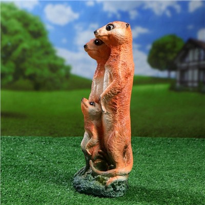 Садовая фигура из гипса «Семья сурикатов», 35×11×9 см
