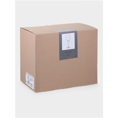 Бокалы для вина «Брависсимо», 360 мл, набор 6 шт., стекло, прозрачные