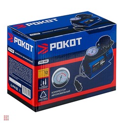 РОКОТ Компрессор автомобильный Цилиндр, 60Вт, 12л/мин, переходники