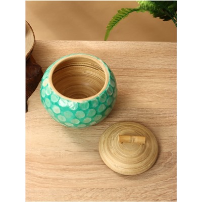 Банка для сыпучих продуктов, 13×13×11 см, бамбук