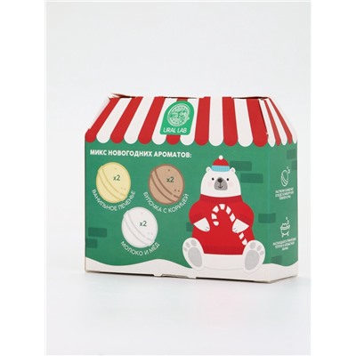 Бомбочки для ванны в домике «Медведь», набор 6 шт. × 40 г, URAL LAB