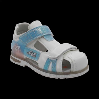 Сандалии В567-18 бело голубые