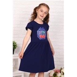 Платье Приветик короткий рукав детское (Темно-синий)