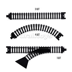 Железная дорога "Ретро поезд - Военный состав" в коробке