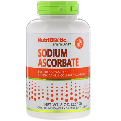 NutriBiotic, Immunity, аскорбат натрия, кристаллический порошок, 227 г (8 унций)