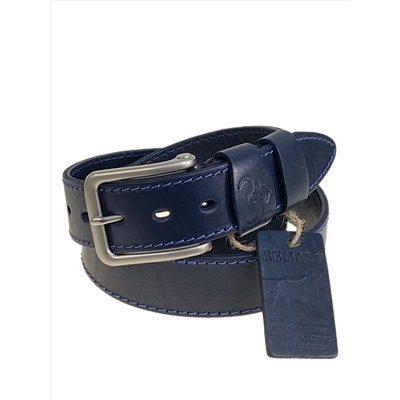 Ремень мужской из натуральной кожи, цвет синий