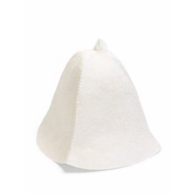 Шапка для бани и сауны, полиэфир 70%, шерсть 30%, светлая, «Добропаровъ»