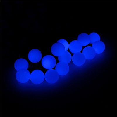 УЦЕНКА Гирлянда «Нить» 10 м с насадками «Шарики 1.5 см», IP44, тёмная нить, 100 LED, свечение синее, 8 режимов, 220 В