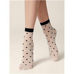 Полиамидные CONTE FANTASY Тонкие носки с рисунком "сердечки"