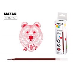 Стержень гелевый 130 мм M-5521-72 красный 0.5мм Mazari