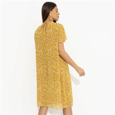 Платье с креативным воротником, Мечтательная (желтый)