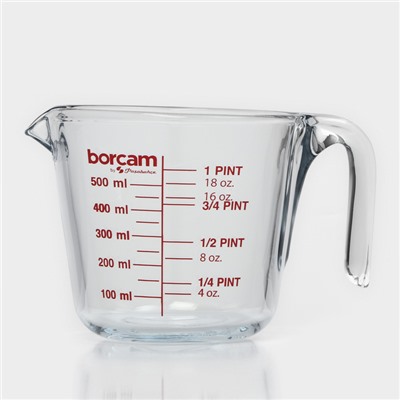Мерная кружка Paşabahçe Borcam, 600 мл, стекло, прозрачная