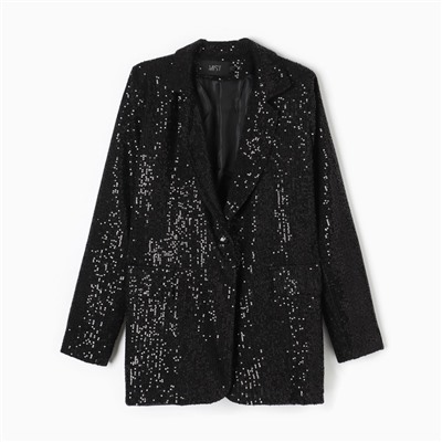 Пиджак женский с пайетками MIST размер 42, чёрный