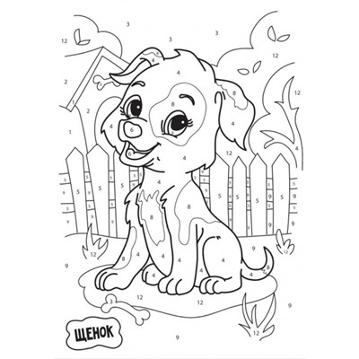 Раскраска по номерам А4 8л "Домашние животные" РНКМ16-ДЖ Каляка-Маляка