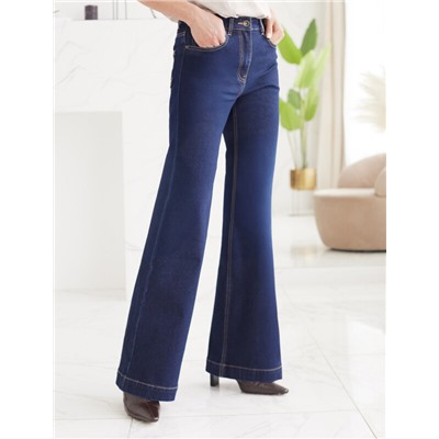 Джинсы клеши из мягкой эластичной джинсы средней плотности 12OZ