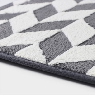 Коврик для ванной и туалета Доляна «Ралли», 40×60 см, серый