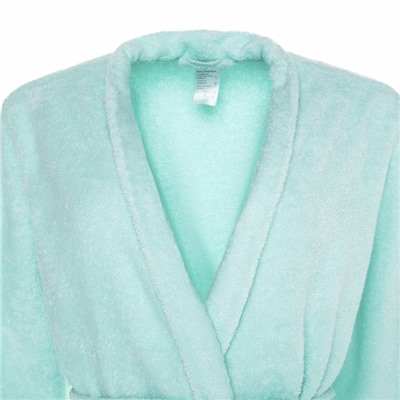 Халат махровый Экономь и Я женский, размер 46-48 цвет нежно-бирюзовый, 100% хлопок, 320 г/м²