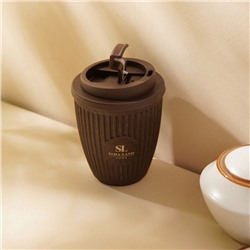 Стакан для кофе SL Home, 250 мл, 9.5×12.5 см, с крышкой, коричневый