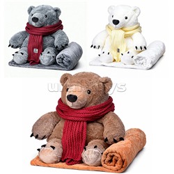 Мягкая игрушка "Медведь" с пледом (110х150)