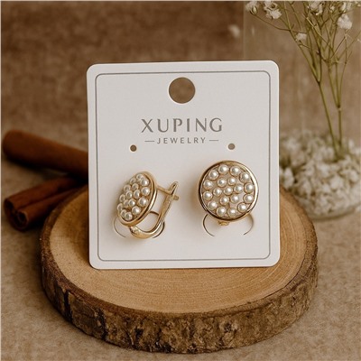 Серьги коллекция "Xuping" покрытие позолота, вставка: искусственный жемчуг, арт.004.099