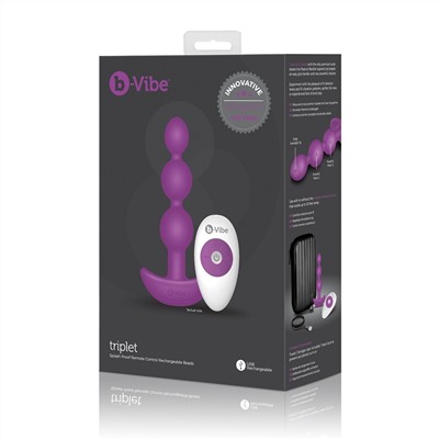 Анальная виброёлочка TRIPLET ANAL BEADS FUCHSIA - 14 см.