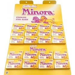 Лезвия для бритья классические двусторонние Dʤɪˈlett Minora Stainless 5шт.(20X5шт. =100 лезвий) на карте (Оригинал)