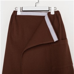 Полотенце банное Этель «Килт» с карманом 60×140 см цв. горький шоколад, 100% хл, вафля 240 г/м²