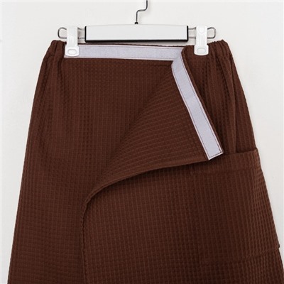 Полотенце банное Этель «Килт» с карманом 60×140 см цв. горький шоколад, 100% хл, вафля 240 г/м²