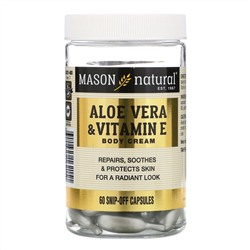 Mason Natural, Aloe Vera & Vitamin E Body Cream, 60 Snip-Off Capsules