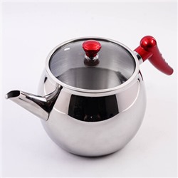 800-300 Чайник металлический 1,5 л Hascevher Apple нерж/ст/пласт/стекло (х6)