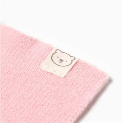 Комплект вязаный детский (шапка, шарф, варежки), розовый