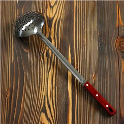 Шумовка для казана Шафран, 46 см, глубокая, узбекская, с деревянной ручкой, металл