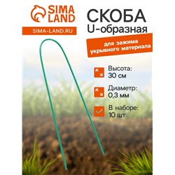Скоба U-образная, h = 30 см, d = 0.3 см, универсальная, набор 10 шт.
