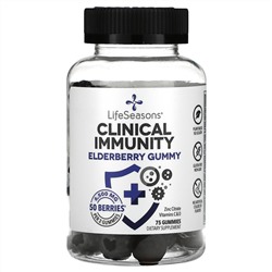 LifeSeasons, Clinical Immunity Elderberry Gummy, 6,500 mg , 75 Gummies