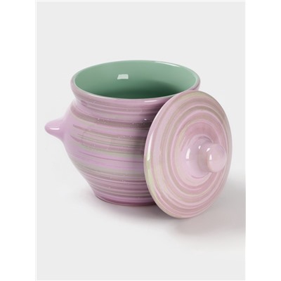 Горшочек для запекания Борисовская керамика «Лаванда», 500 мл, 10×10.5 см, сиреневый