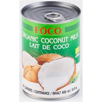 Молоко кокосовое органическое Organic Coconut Milk FOCO 400 мл. ж/б