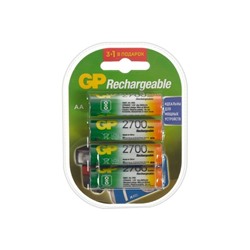 Аккумулятор GP, Ni-Mh, AA, HR6-4BL, 1.2В, 2700 мАч, блистер, 4 шт.